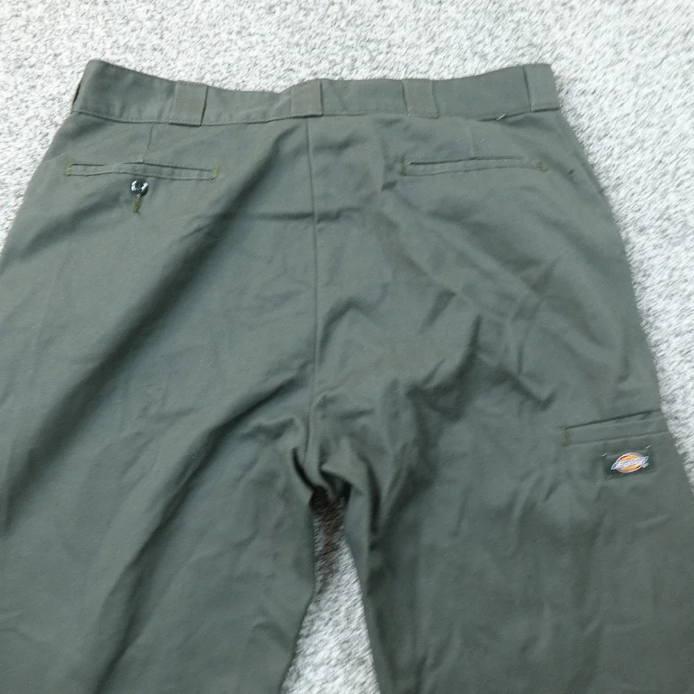Dickies Pants Mens 40X32 Green Double Knee Loose Fit Work Utility Chino Trouser